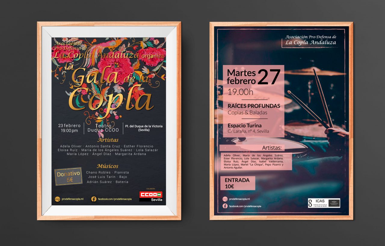 Cartel de eventos de Espectaculo de Copla Andaluza, Prodefensa de La Copla Andaluza
