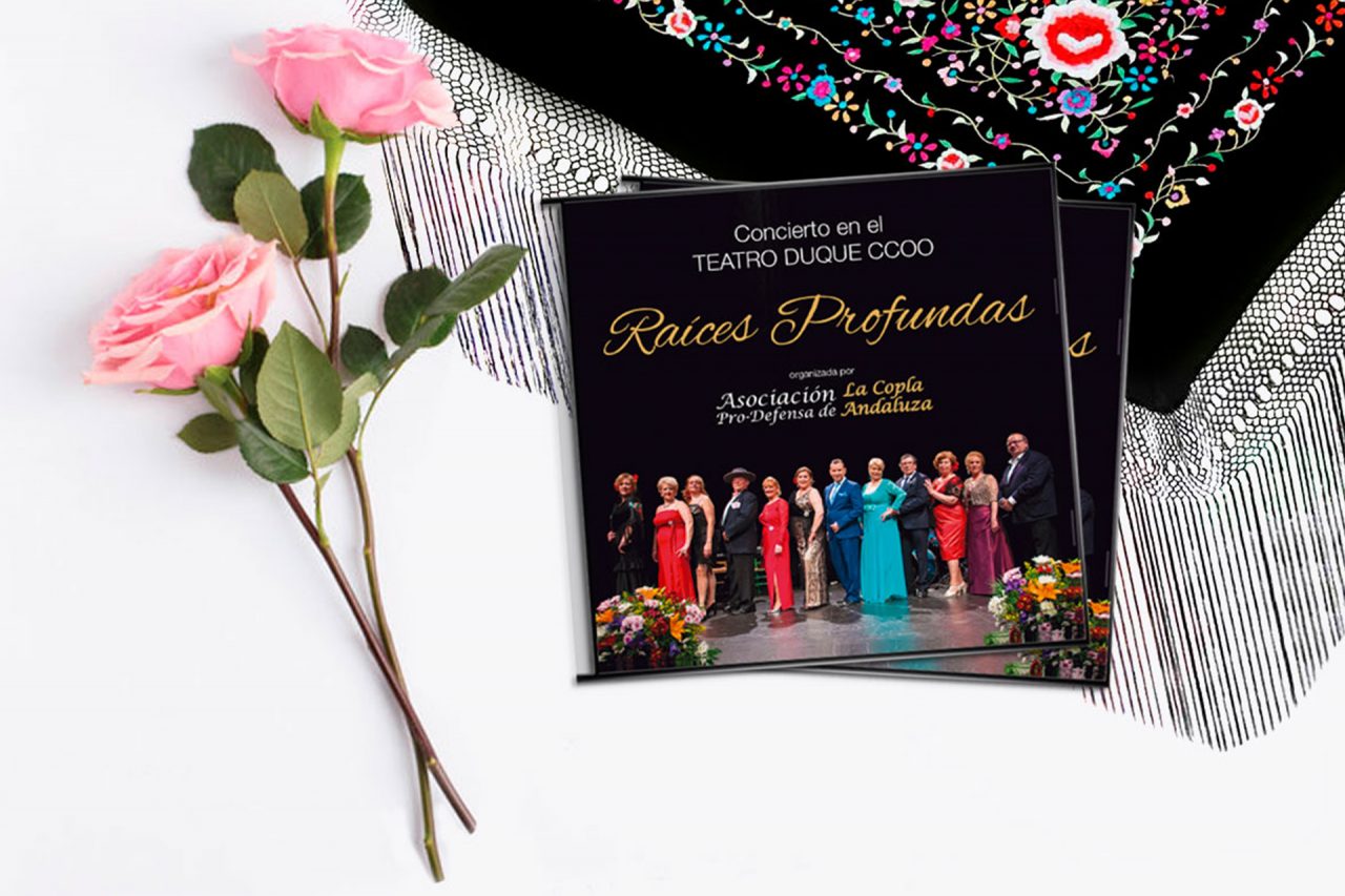 Portada de DVD del Espectáculo Raíces Profundas, concierto de Copla en el Teatro Duque CCOO