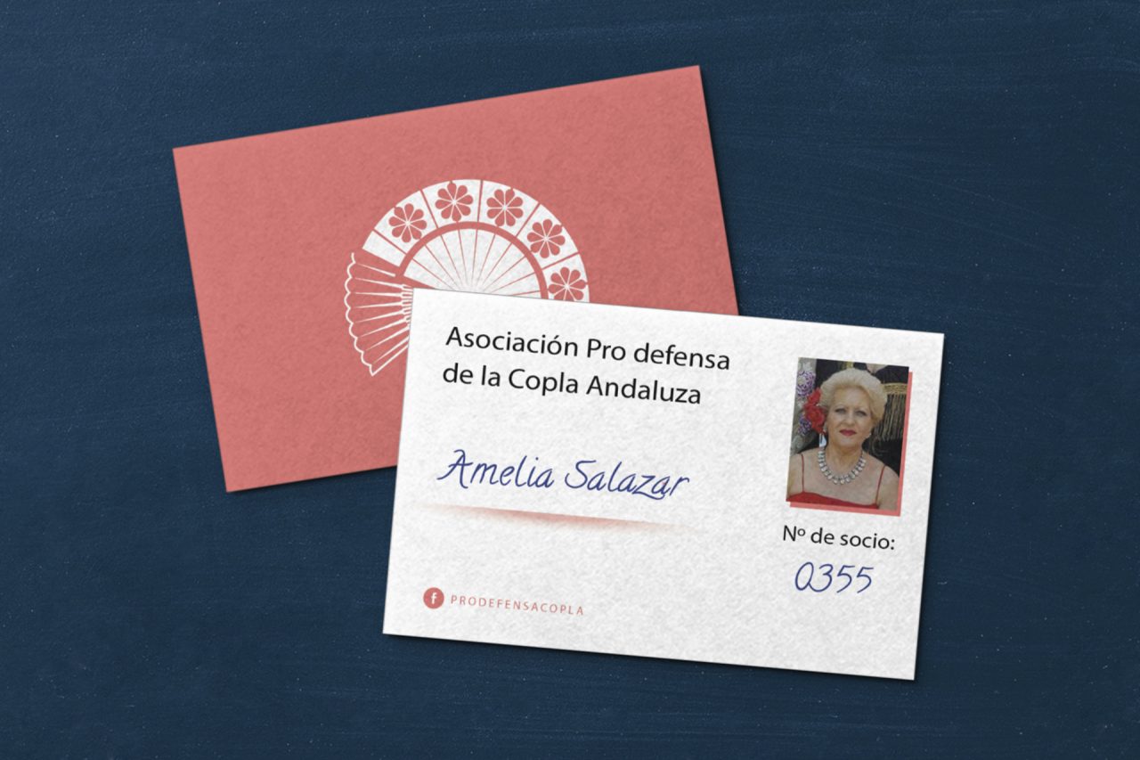 Tarjeta de Socio elaborado para la Asociación ProDefensa de la Copla Andaluza