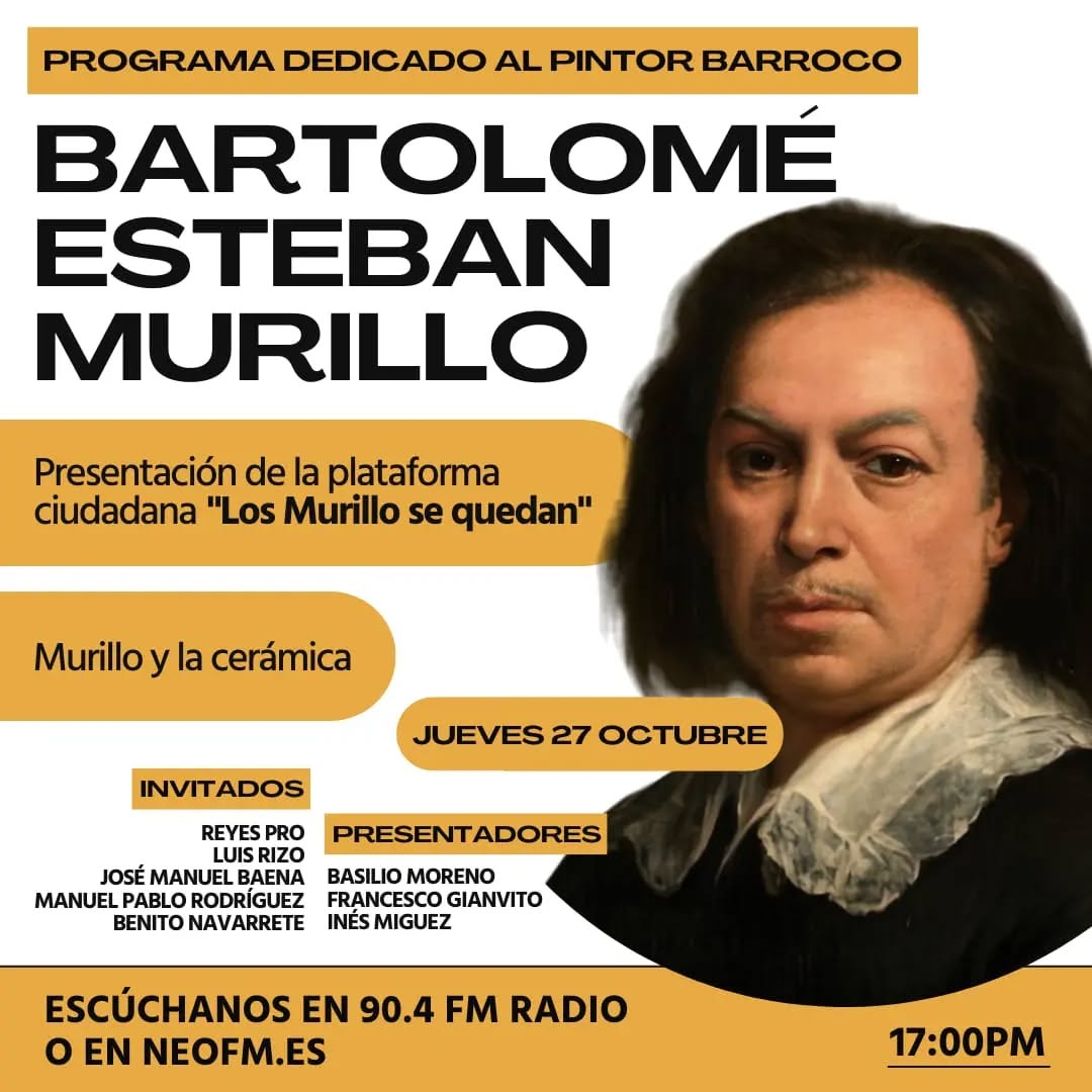 Cartel del programa de radio semanal Sevilla Misterios y Leyendas: Bartolomé Esteban Murillo