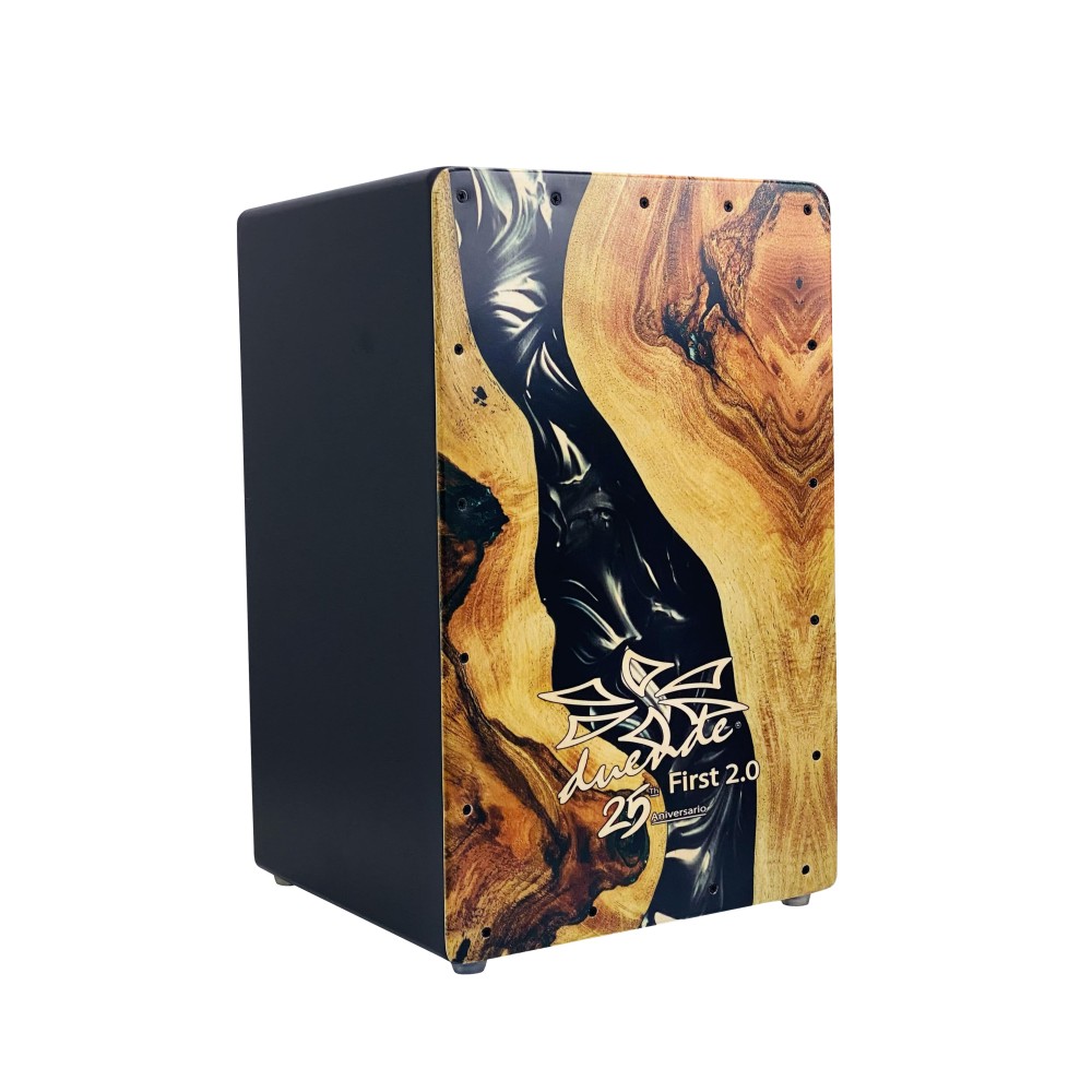 Cajón Flamenco Duende First 2.0 25 Aniversario. Modelo Color Negro.